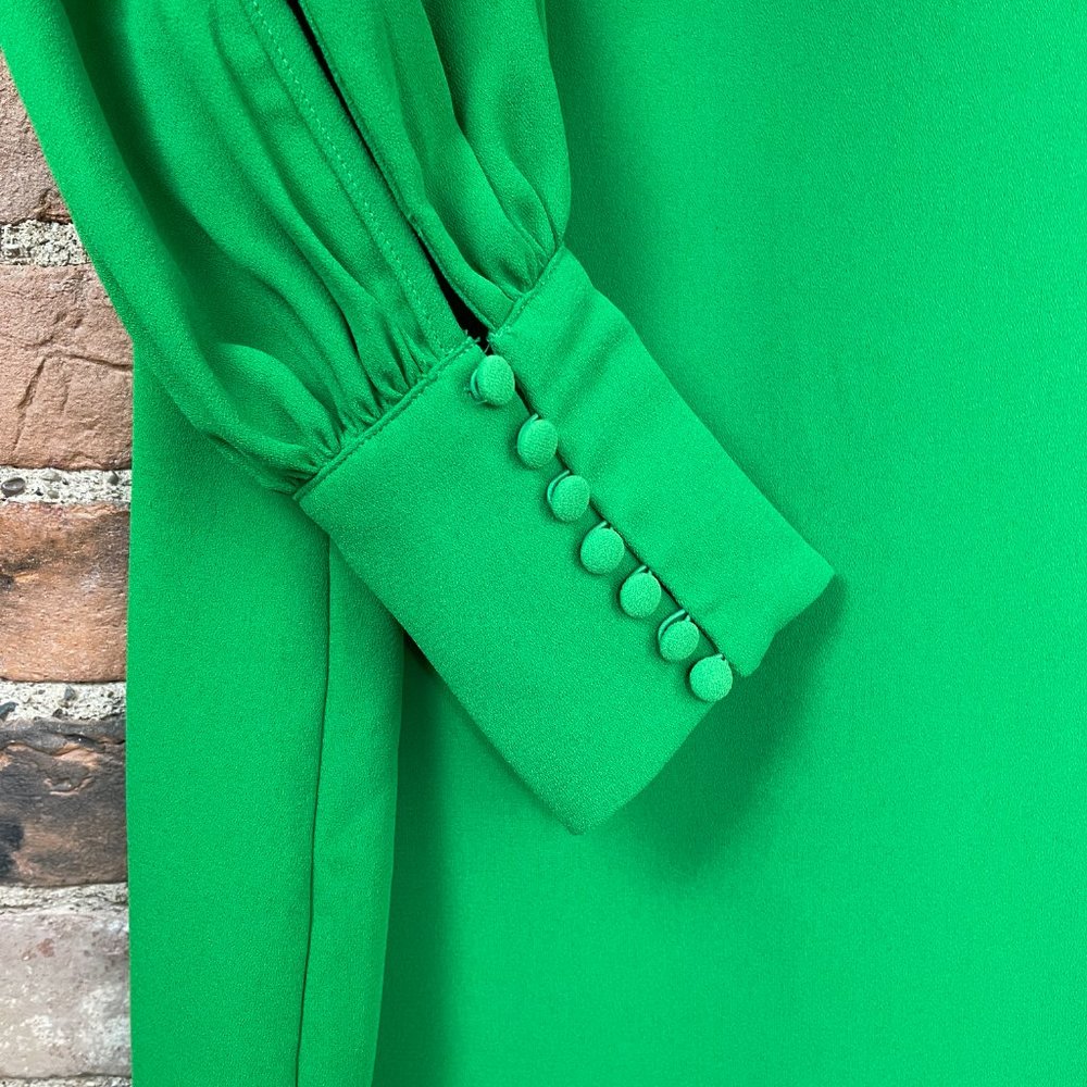 H&M Green, Puff Sleeve, Short Dress, Size 4 - Picture 3 of 5